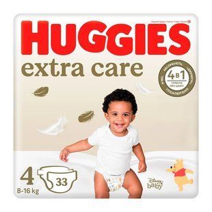 Подгузники для детей 8-16 кг 4 Extra Care Huggies, 33 шт/уп. 3531410 фото