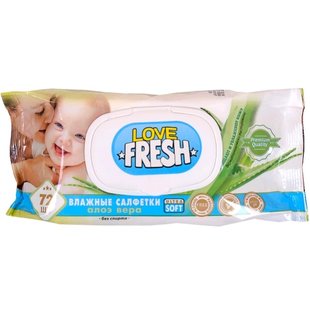 Вологі серветки з екстрактом алое та ромашки iFresh, 72 шт/уп. 3215150 фото