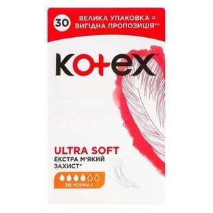 Прокладки гигиенические Normal Ultra soft Kotex, 30 шт/уп. 4776280 фото