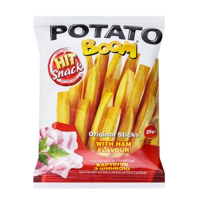 Палички оригінальні зі смаком картоплі з шинкою Potato boom, 25 г 1303020 фото