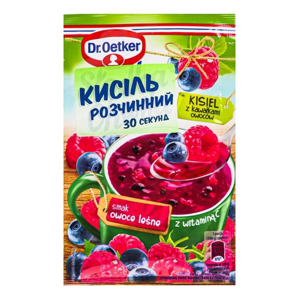 Кисіль зі смаком лісових ягід з шматочками фруктів Dr.Oetker, 31.5 г 3938780 фото