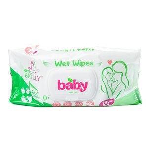 Вологі серветки Aloe Baby Wet Wipes, 120 шт/уп. 4271550 фото