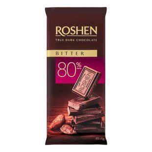 Шоколад 80% чорний Bitter Roshen, 85 г 4589200 фото