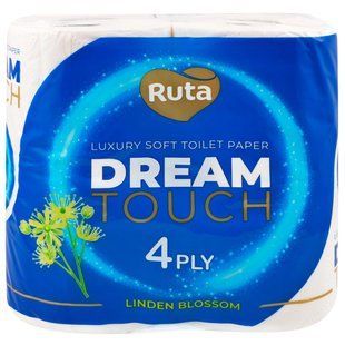 Туалетная бумага Dream touch 4рул 4ш белая Linden Ruta, 4 шт/уп 4703160 фото