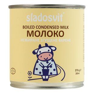 Молоко згущене 8.5% незбиране варене Sladosvit з/б 370г 4736710 фото