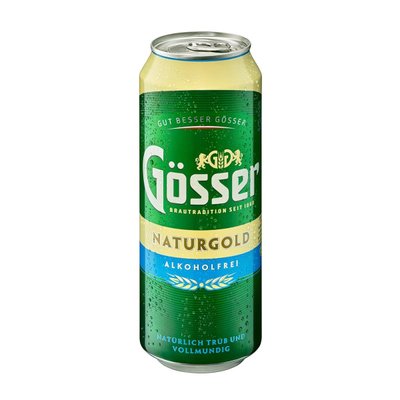 Пиво безалкогольное ж/б Gosser NaturGold, 0.5 л 3902650 фото