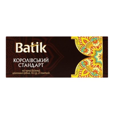 Чай чорний пакетований Королівський стандарт Batik, 25 пак*2г 3943340 фото