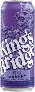 Напій слабоалкогольний 7% сильногазований Gin&Cherry King's Bridge, з/б 0.5 л 4474350 фото