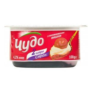 Сирок 4.2% двошаровий Вишня Чудо, 100 г 2601060 фото