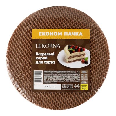 Коржі вафельні для торта з какао Lekorna, 140 г 4205780 фото