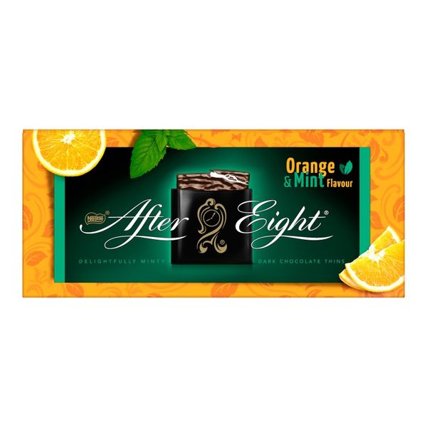 Шоколадные конфеты с мятной начинкой After Eight Orange Nestle, 200 г 3995810 фото