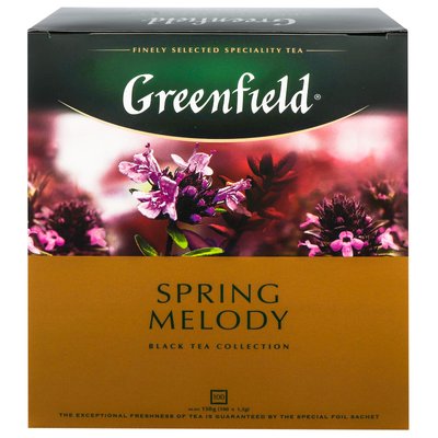 Чай чорний пакетований Greenfield Spring Melody, 1,5г * 100пак 3178320 фото