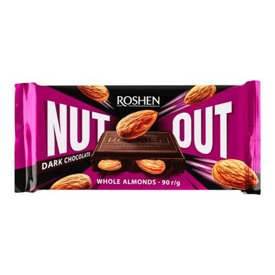 Шоколад чорний з цілим мигдалем Nut Out Roshen, 90 г 4227380 фото