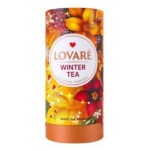 Чай листовий чорний з ароматом пітахаї тубус Winter Tea Lovare, 80 г 4617620 фото