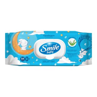 Вологі серветки ультрам'які з екстрактом алое Baby Smile, 84 шт/уп. 4009550 фото