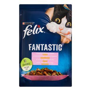 Корм для котів з фореллю та зеленими бобами в желе Fantastic Felix, 85 г 3648330 фото