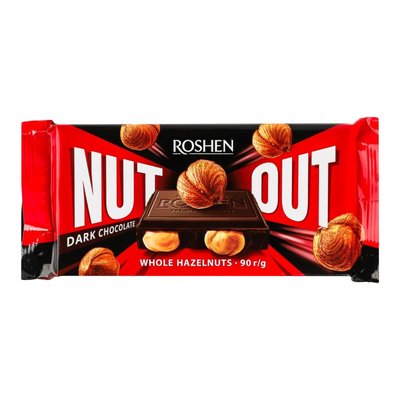 Шоколад черный с целым фундуком Nut Out Roshen, 90 г 4227390 фото