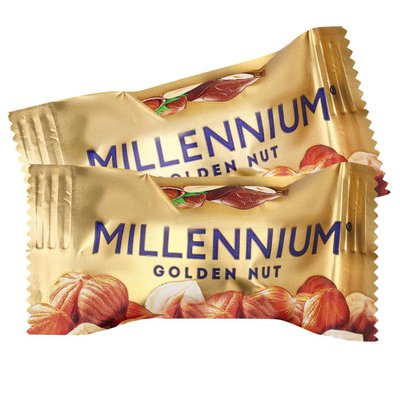 Конфеты Golden Nut с начинкой и целыми орехами NEW Millennium, 100 г 4105350 фото