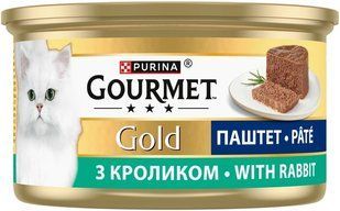 Корм для котів Паштет із кроликом ж/б Gold Gourmet, 85 г 1885850 фото