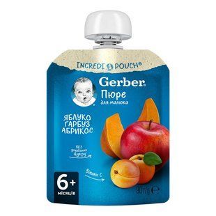 Пюре Яблоко-Тыква-Абрикос Gerber, 90 г 3209230 фото