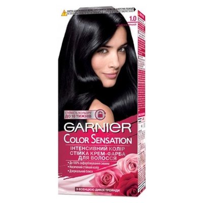 Фарба для волосся відтінок 1.0 Ультрачорний Garnier, 110 мл 3097670 фото