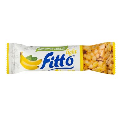 Батончик-мюслі глазурований зі смаком банану Fitto light, 25 г 4023110 фото