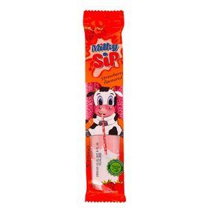 Трубочка для молока зі смаком полуниці Milky Sip, 30 г 4745390 фото
