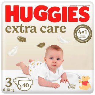 Подгузники для детей 6-10 кг 3 Extra Care Huggies, 40 шт/уп. 4121860 фото