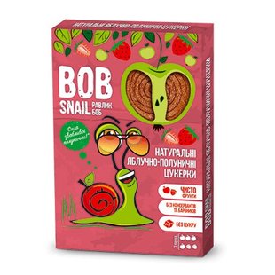 Цукерки фруктові Apple-strawberry Rolls Bob Snail, 60 г 3551030 фото