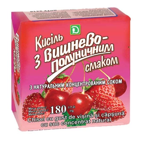 Кисіль зі смаком вишні та полуниці Золоте Зерно, 180 г 2086760 фото