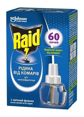 Жидкость от комаров для электрофумигаторов Raid, 60 ночей 393534 фото
