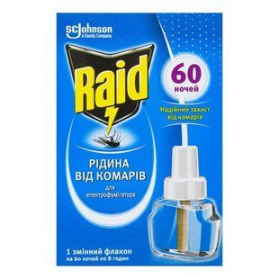 Жидкость от комаров для электрофумигаторов Raid, 60 ночей 393534 фото