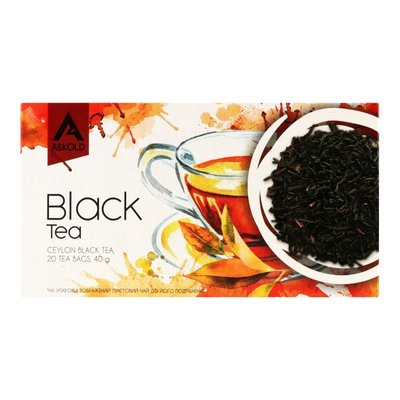 Чай чорний байховий цейлонський дрібний Askold, 20 пак/уп. 3943410 фото