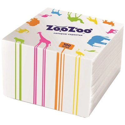 Серветки столові паперові 1-о шарові 24х23см ZooZoo, 100 шт 3583770 фото