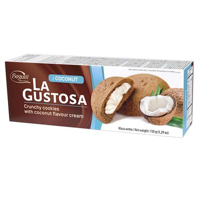 Пісочне печиво з кокосовим кремом La Gustosa Bogutti, 150 г 3956840 фото