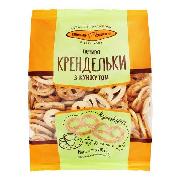 Печиво Крендельки з кунжутом Київхліб, 260 г 3283400 фото