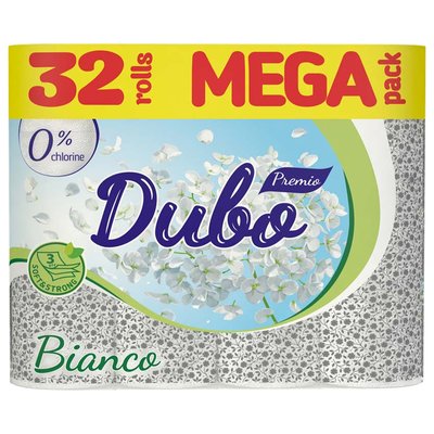 Туалетная бумага белая Диво Premio Bianco 3 слоя, 32 рулона 4007060 фото