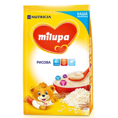 Каша молочна для дітей від 4 міс суха рисова Milupa, 210 г 2589610 фото