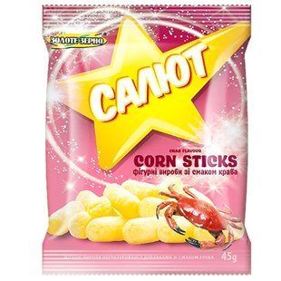 Кукурузные палочки со вкусом краба Салют, 45 г 2088140 фото