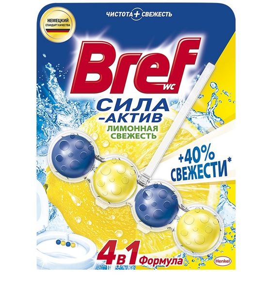 Блок для очищення унітазу Lemon Power Aktiv Bref, 1 шт/уп. 2100800 фото