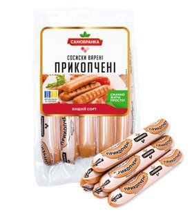 Сосиски варені Прикопчені в/г Самобранка, 260 г 3024930 фото