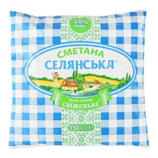 Сметана 10% Селянська, 350 г 3913990 фото