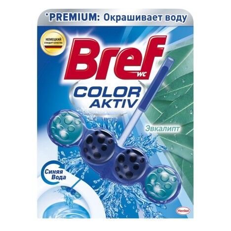 Блок для очистки унитаза Eucalyptus Color Aktiv+ Bref, 1 шт/уп. 2119420 фото