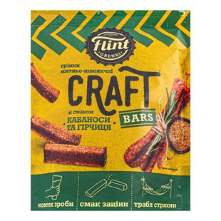 Грінки житньо-пшеничні Кабаноси та гірчиця д/п Craft Bars Flint, 90 г 4008010 фото