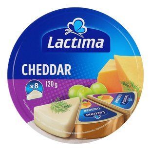 Сир плавлений Чеддар Lactima, 120 г 3480650 фото