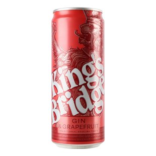 Напій с/а сильногазований Gin&Grapefruit King's ж/б Bridge, 0.33 л 3996890 фото