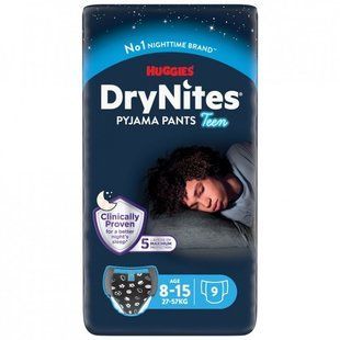 Трусики-подгузники для детей 27-57 кг Teen Huggies DryNitess, 9 шт/уп. 4334750 фото
