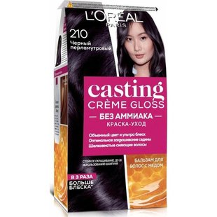 Крем-фарба без аміаку 210 чорний перламутровий Casting Creme Gloss L'Oreal Paris, 120 мл 1952100 фото