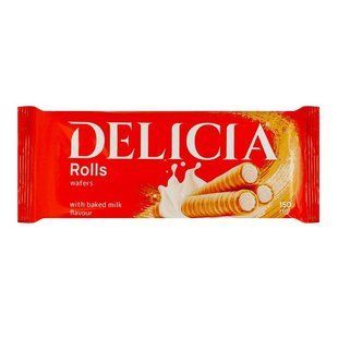 Вафельні трубочки зі смаком пряженого молока Delicia, 150 г 3372180 фото