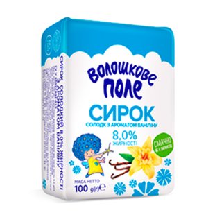 Сирок 8% з ароматом ваніліну Волошкове Поле, 100 г 2355390 фото